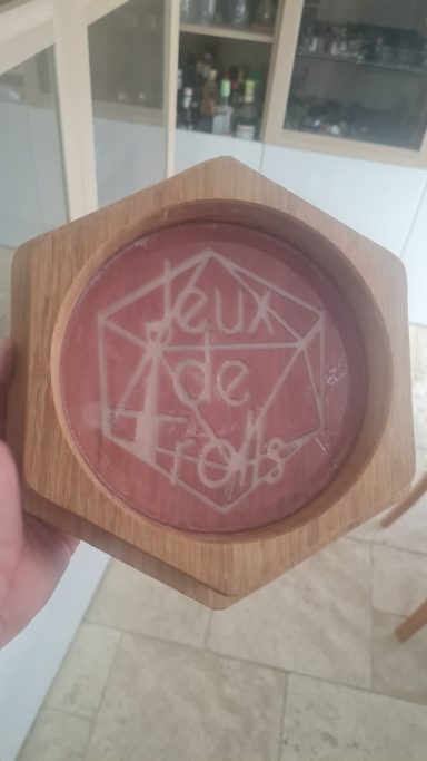 Piste à dès chêne massif finition résine & ciré